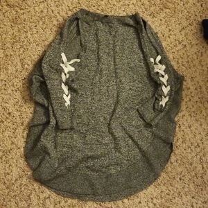 Express cold shoulder lace up sweater